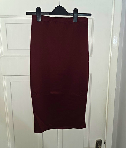 Boohoo burgundy pencil - burgundy, midi