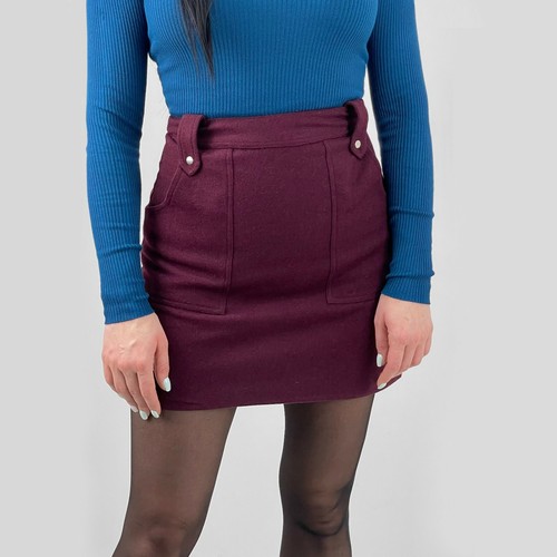 Mini burgundy wool pencil - wool,