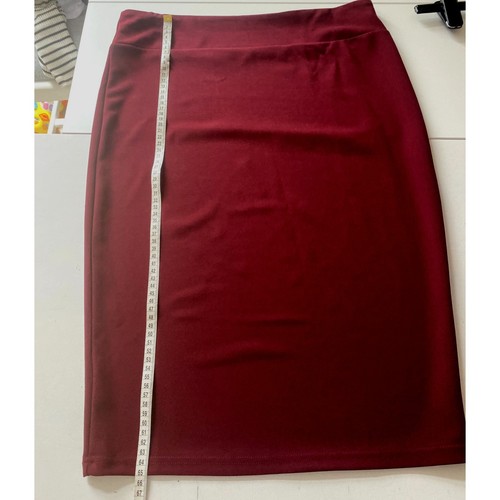 Burgundy high waisted midi - burgundy, high-waisted