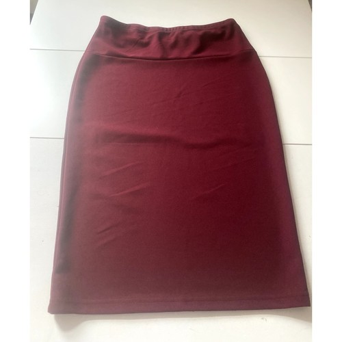 Maroon burgundy pencil midi - /,