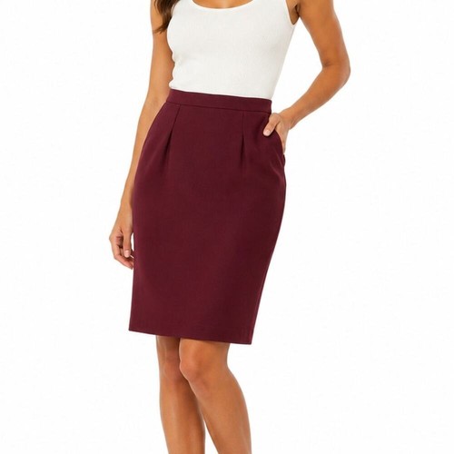 Burgundy pencil skirt - burgundy,