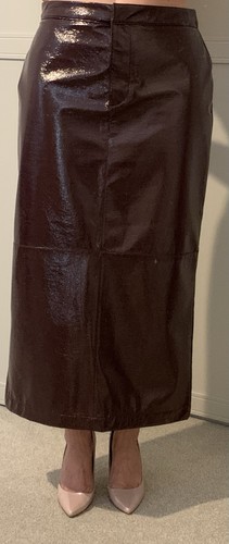 Patent pleather pencil midi - patent,