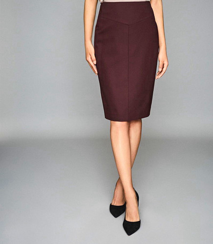 Reiss burgundy pencil skirt - reiss, uk
