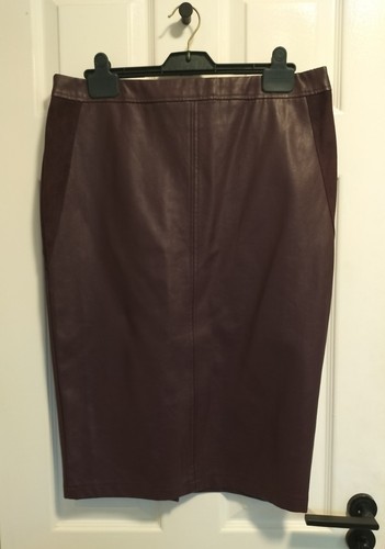 Burgundy faux leather - burgundy, midi